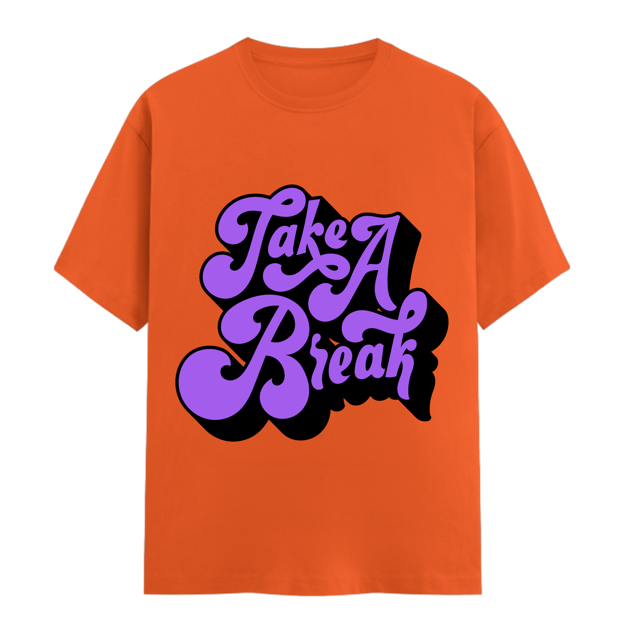 Take A Break|Unisex Cotton Typography T-Shirt