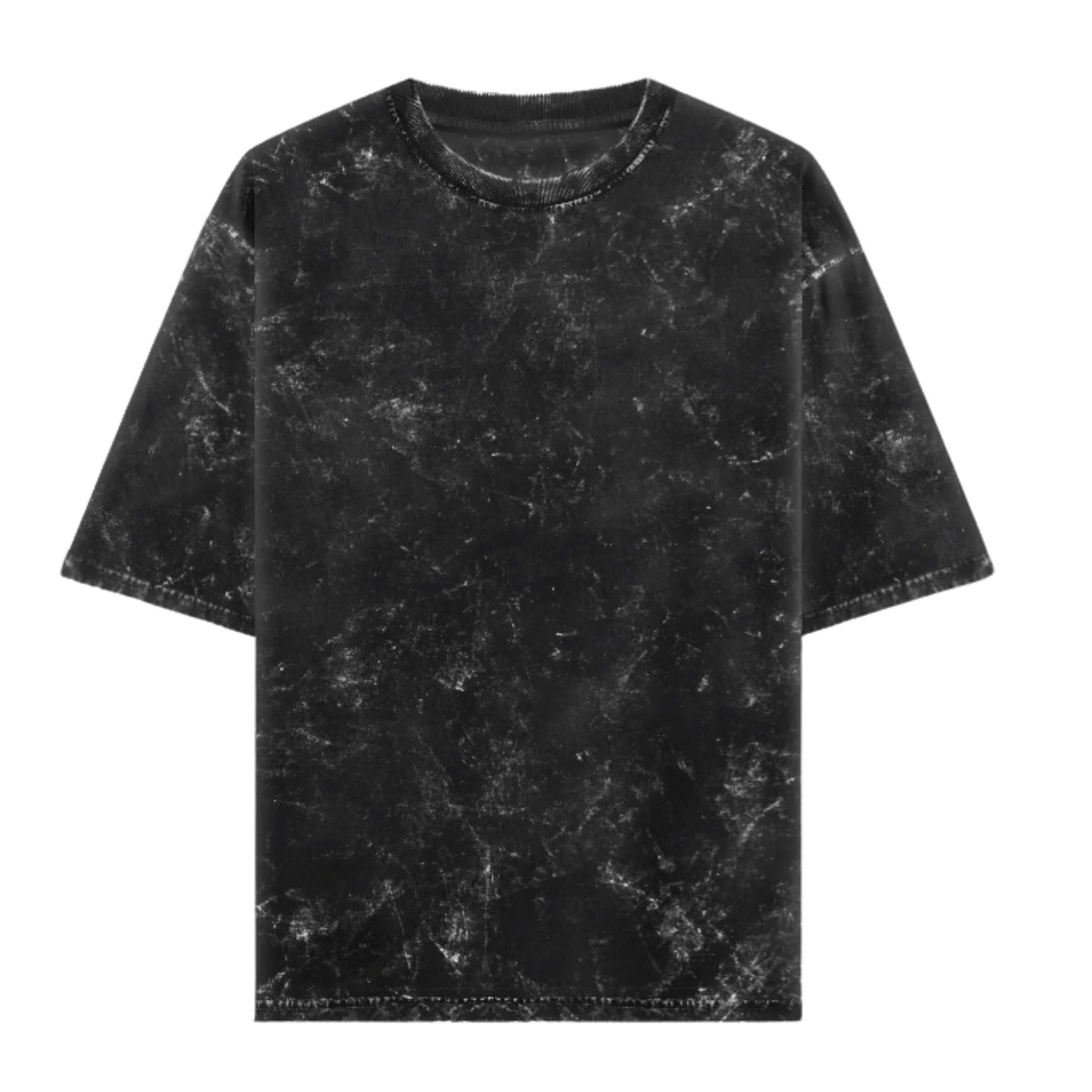 Vintage Oversized Black Tee | 240 GSM Acid Wash | IVORY LABEL