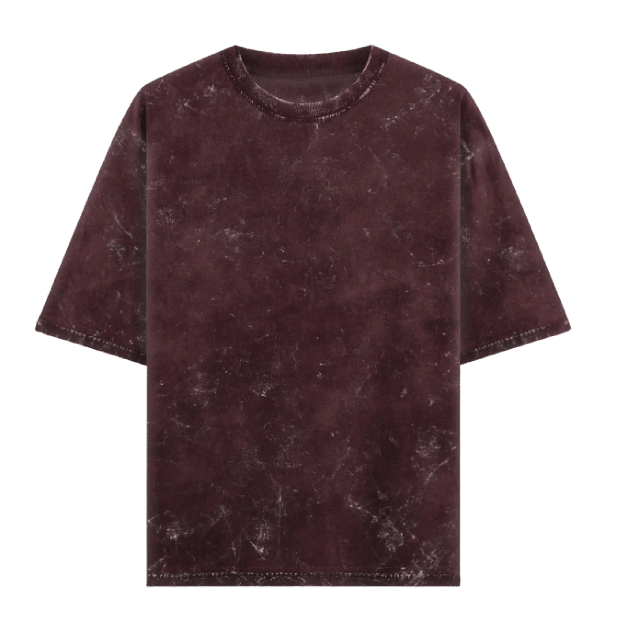 Vintage Oversized Maroon Tee | 240 GSM Acid Wash | IVORY LABEL