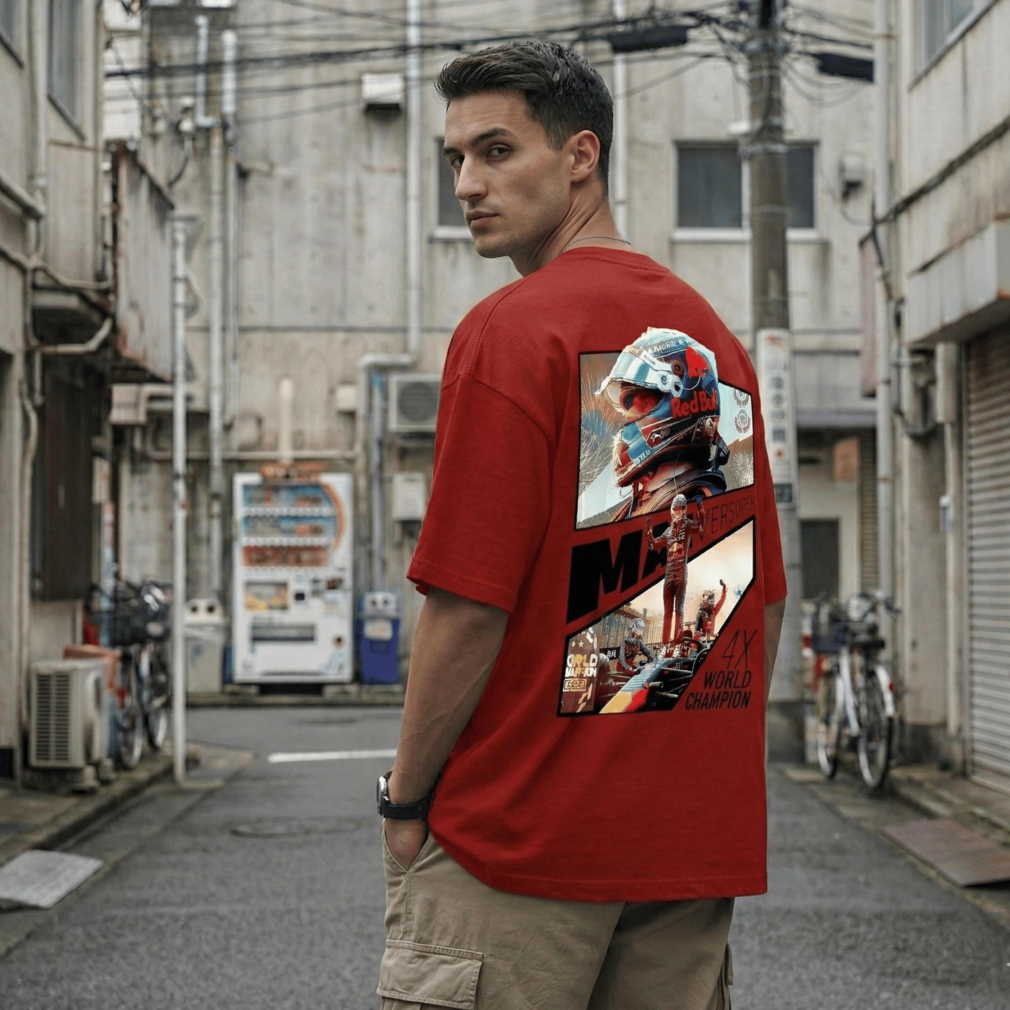 Max Verstappen Champion | Unisex Cotton F1 Oversized Tee