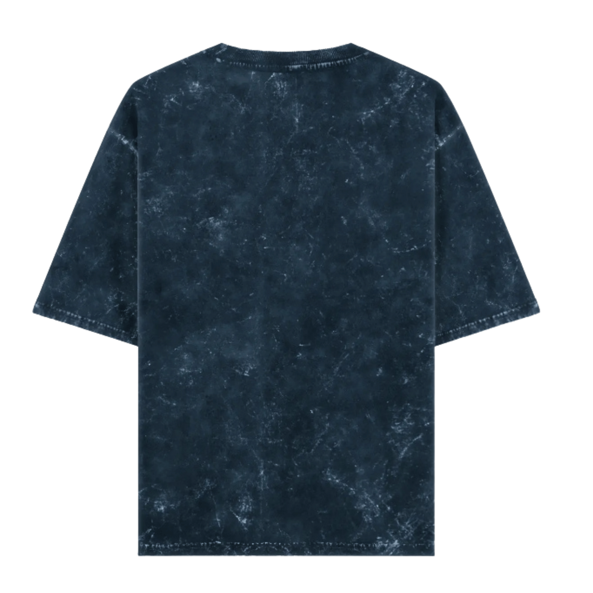 Vintage Oversized Navy Blue Tee | 240 GSM Acid Wash | IVORY LABEL