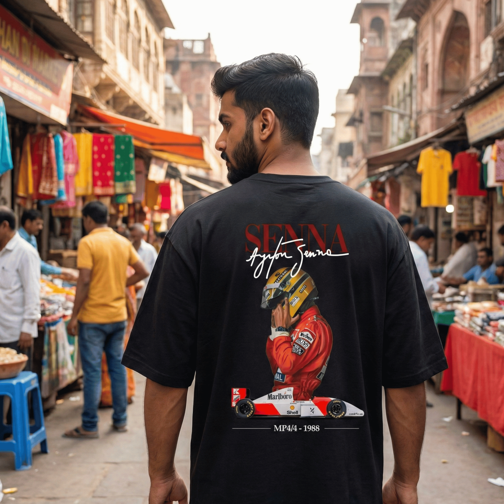 Ayrton Senna | Unisex Cotton F1 Racing Oversized Tee